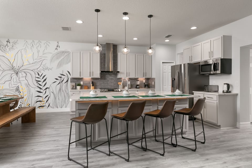 Gorgeous Kitchen with Ample Seating Space for Everyone.