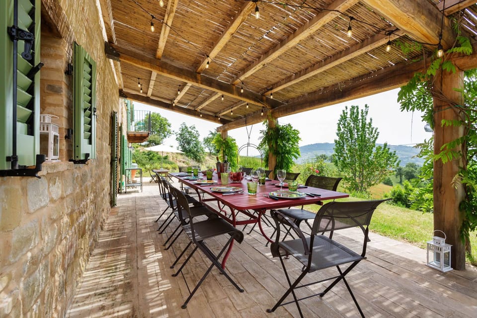 Exterior covered terrace wisteria pergola