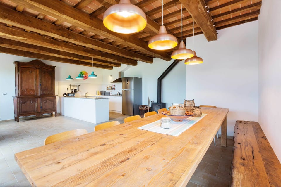 Kitchen fully equipped with wood burner for cooler nights