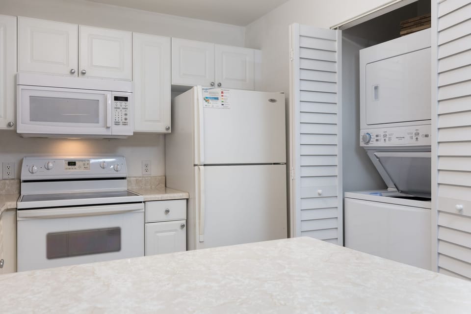Newer stacked washer and dryer