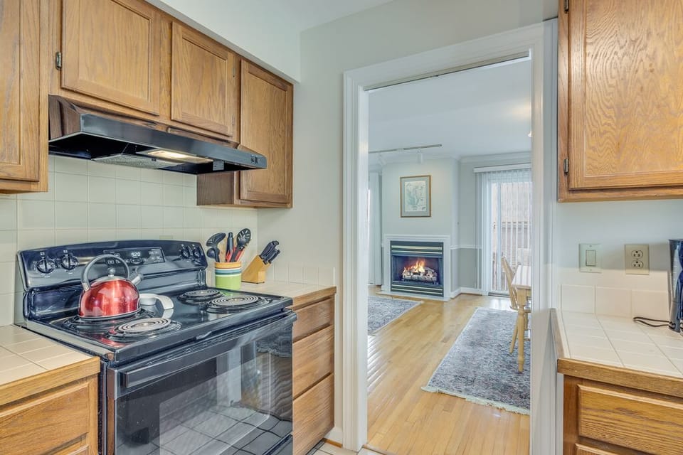 Kitchen is well-stocked with all you need.
