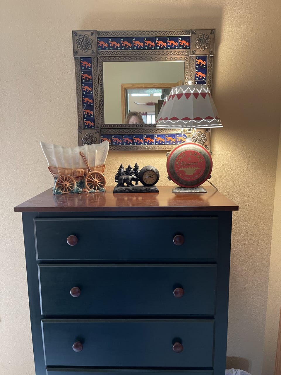 Chest of drawers in twin bedroom.