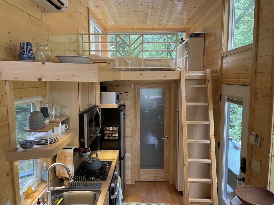 the step ladder to the second loft