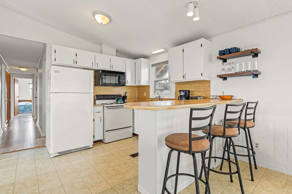 Island provides additional seating for your group