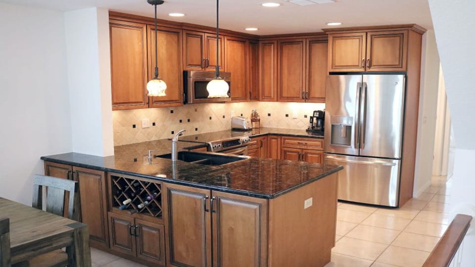 Gourmet kitchen with granite countertops 