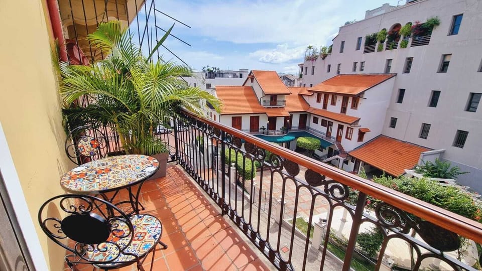 Private balcony overlooking charming Casco Viejo streets