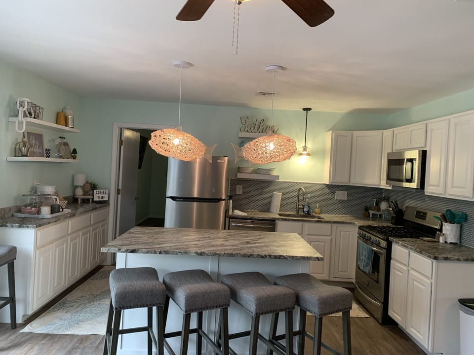 Kitchen just right for cooking and visting