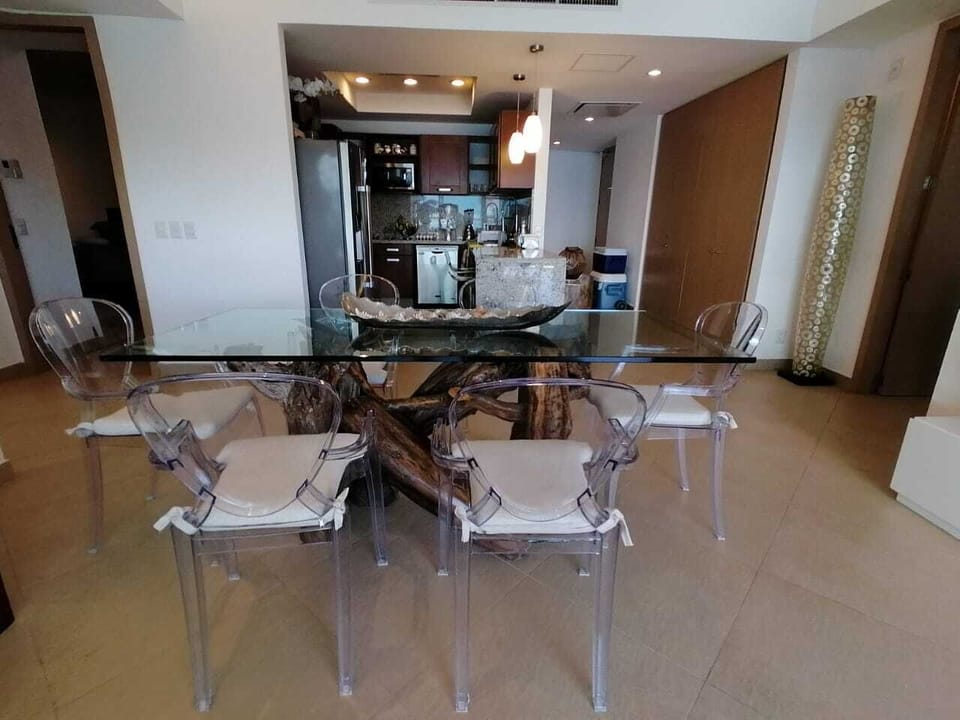 Dinig Room and Living Room with access to private deck

