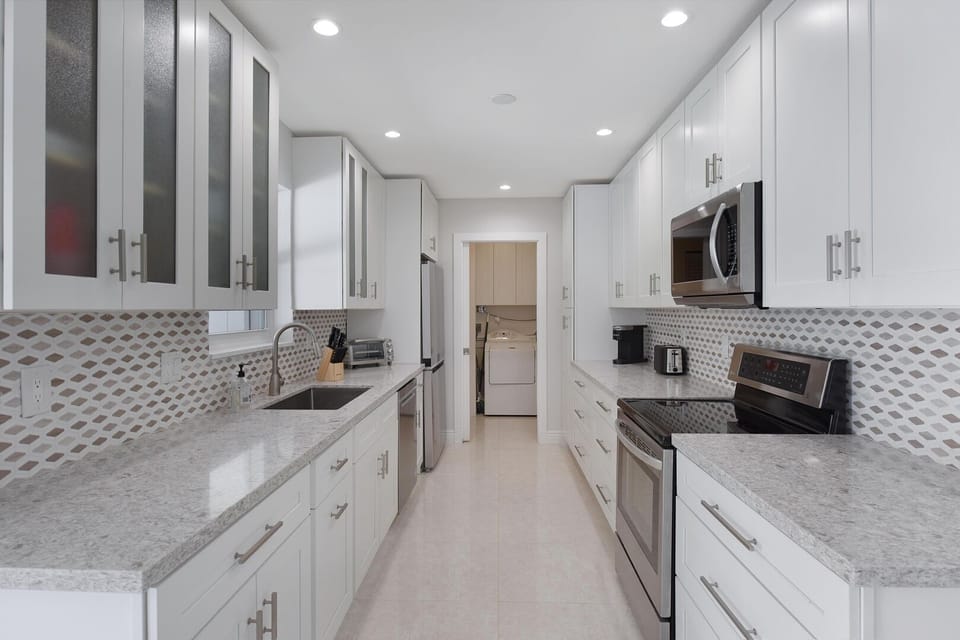 Kitchen is immaculately clean for your arrival