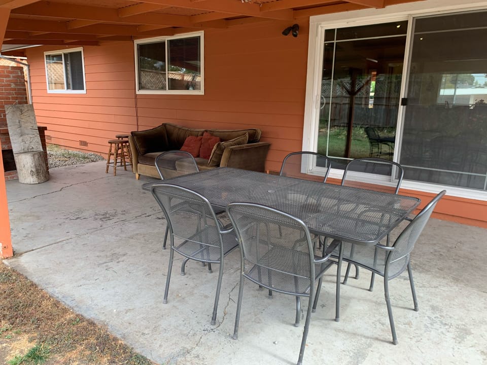 Backyard covered patio