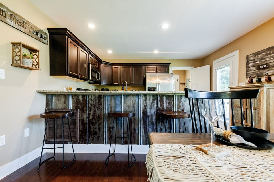 Breakfast bar for hang out while prepping in the kitchen.