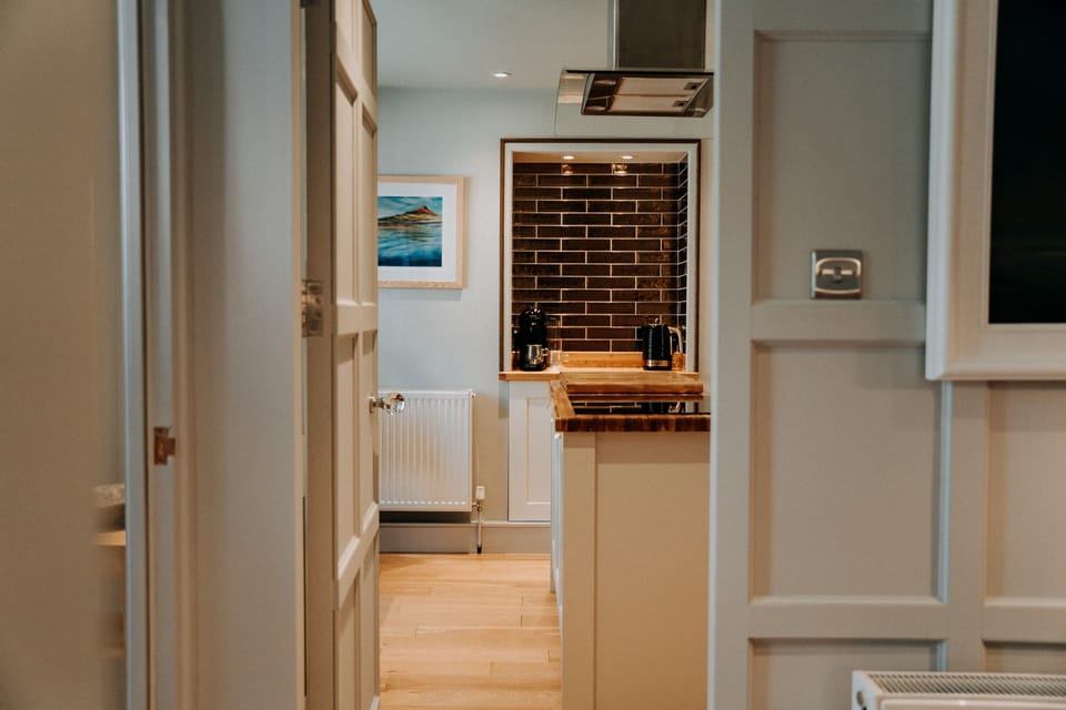 View from the lounge into the kitchen