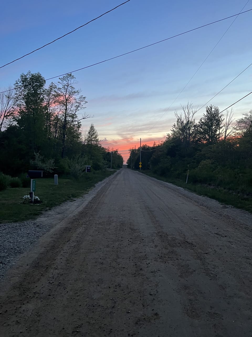 At the end of the road is Lake Michigan. 