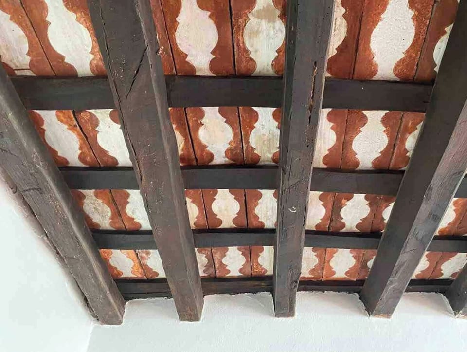 painted wooden ceiling