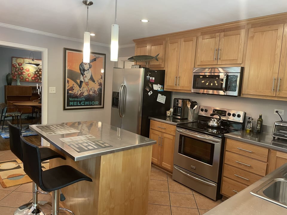 Well-appointed with everything you need for a quick breakfast or a meal for 12!