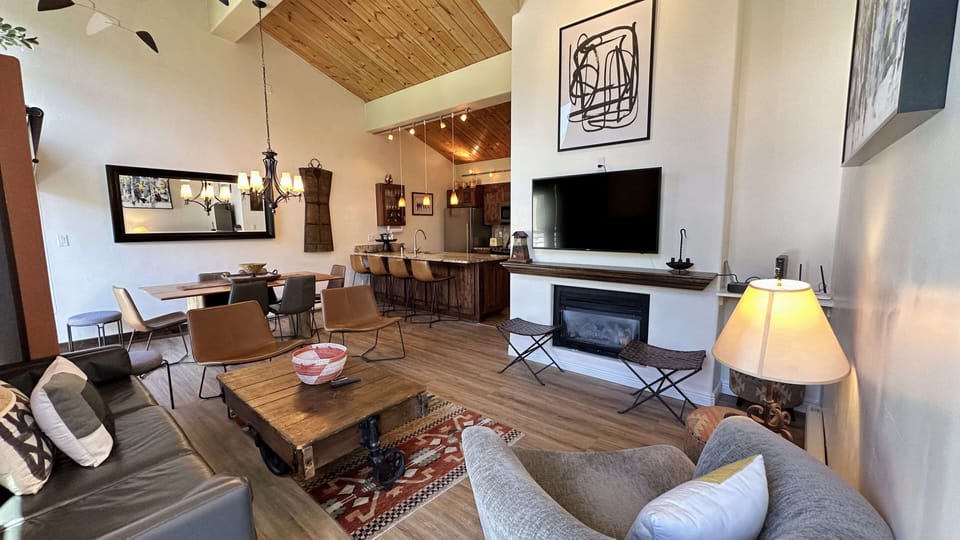 Living area with gas fireplace