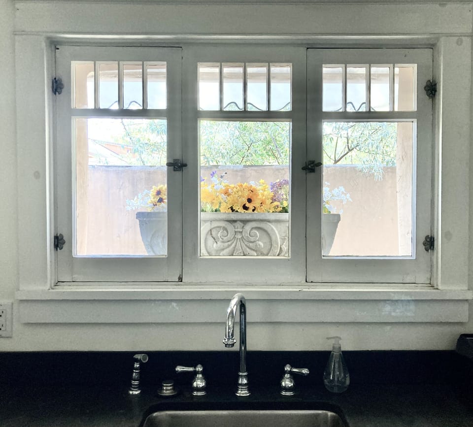 Relaxing view from kitchen window