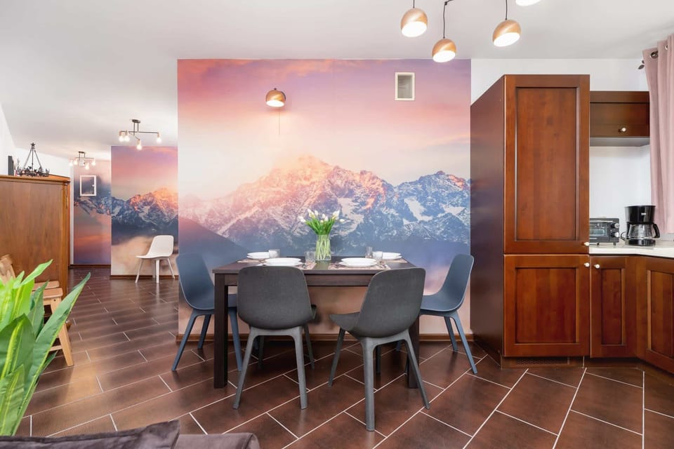 Dining table in the living room. 
