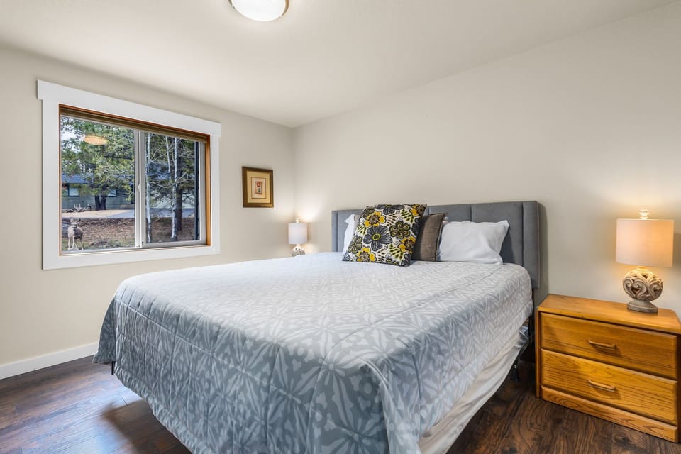 King bed on first floor