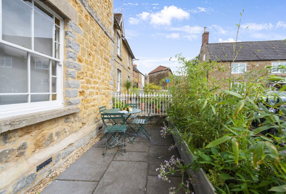 Round House Cottage, Castle Carey, Somerset: A nice spot for your morning coffee