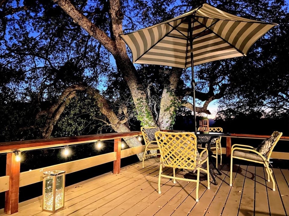 Outdoor space at dusk