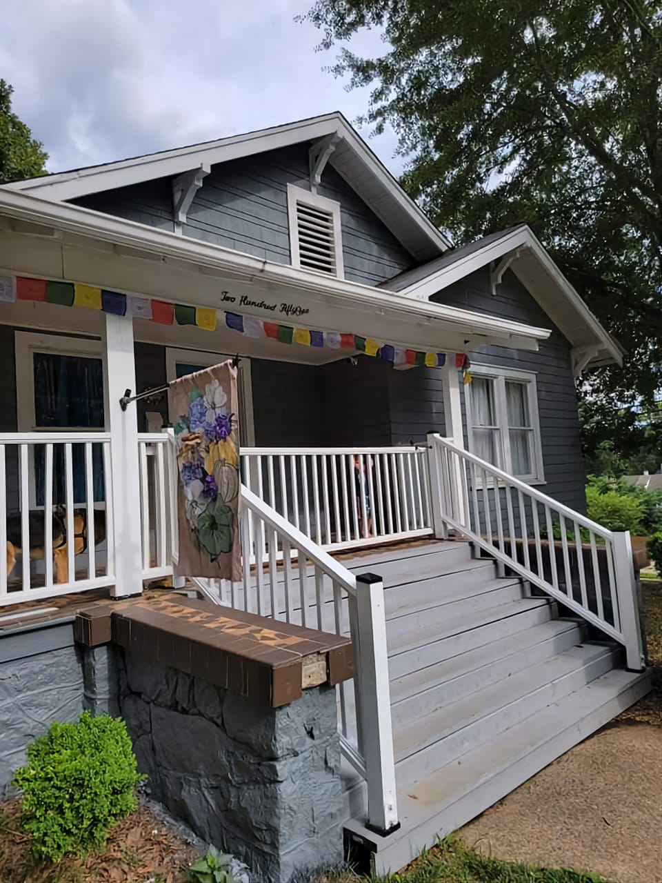 Front Porch has sliding gates at the stairs and the ramp that can be closed off