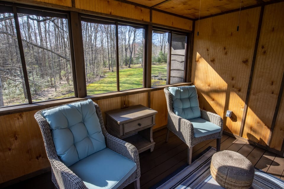 Screened in porch off master bedroom