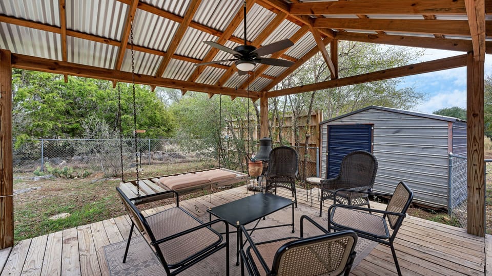 Backyard covered patio