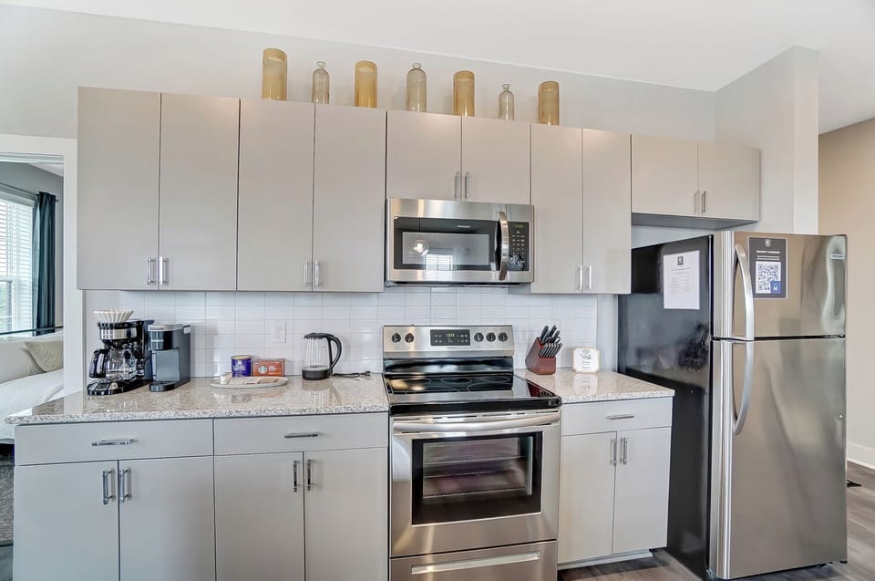 We've stocked the apartment generously with everything you might need (even 3 types of coffee makers!)