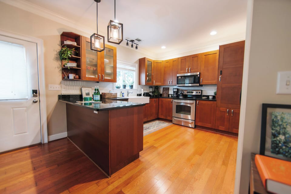 Prepare local favorites in a fully equipped kitchen with stainless appliances.