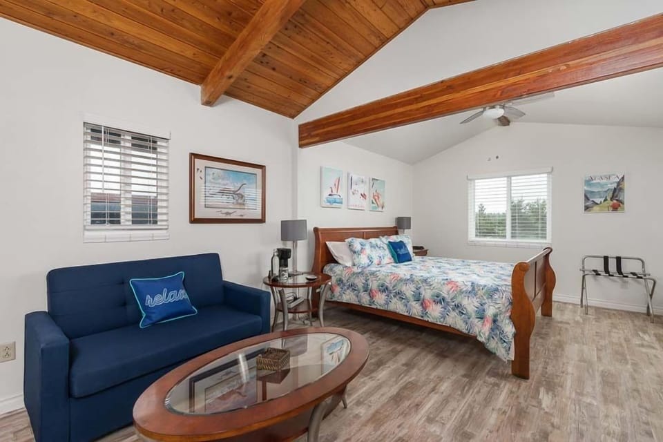 Bedroom 2 sleeps 3 with a king bed and pull out couch