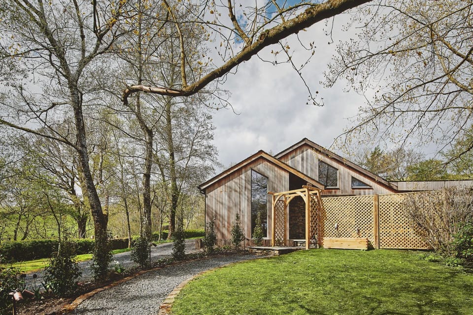 The exterior of the spa facilities at The Old Grain Store, Lake District
