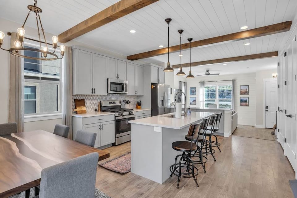 Spacious kitchen and dining area. 