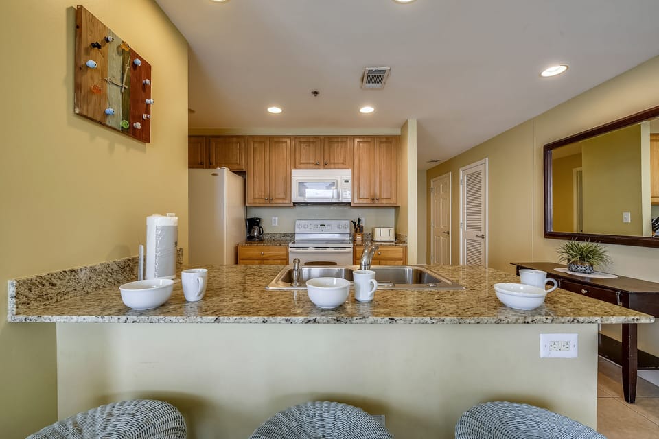 Full Size Kitchen with Bar Seating
