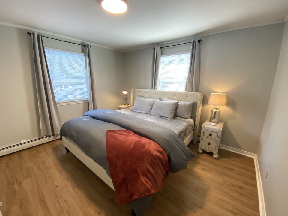 King bed in master bedroom 