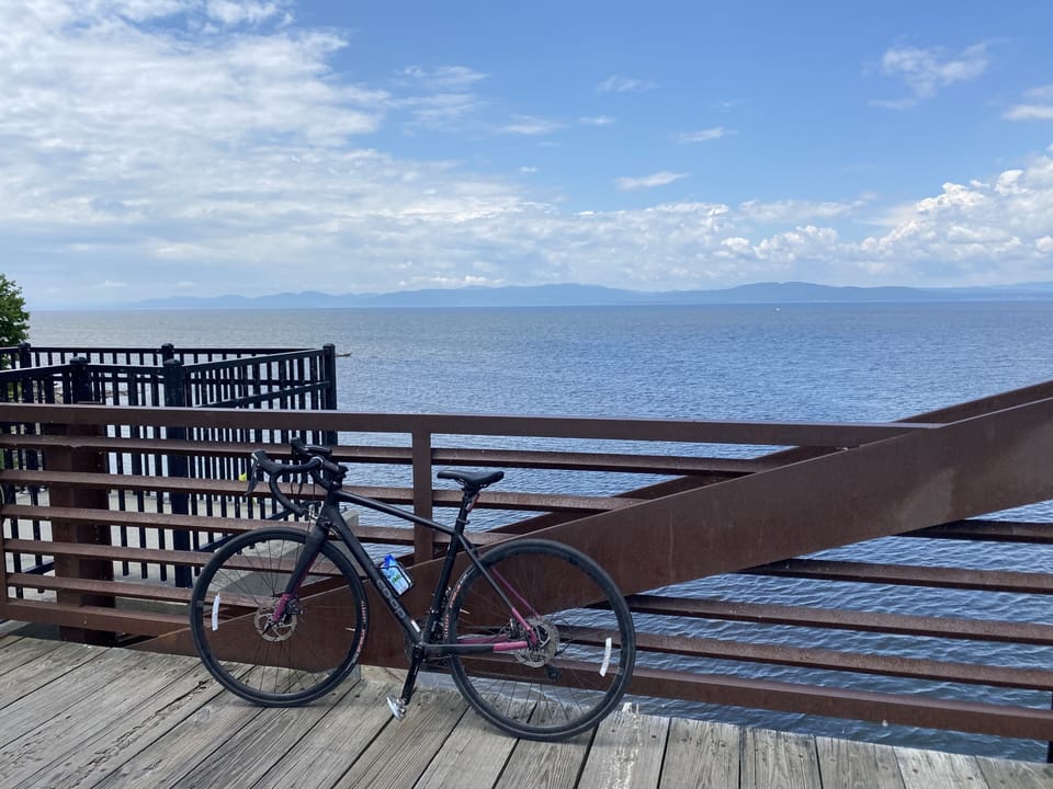 Bike riding on the Burlington bike path 
