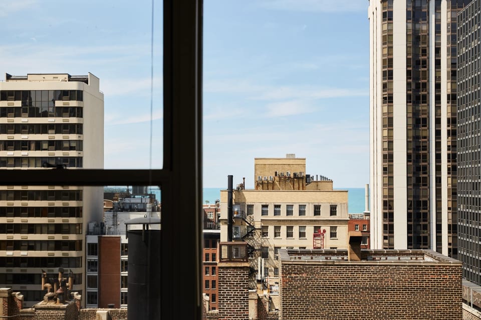 City and lakefront views from bedroom #2