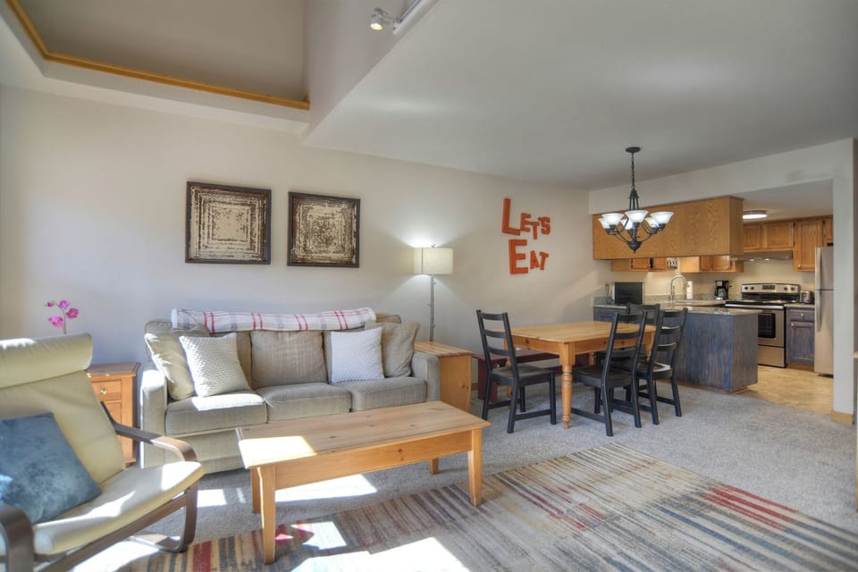 Kitchen, Living, Dining Area