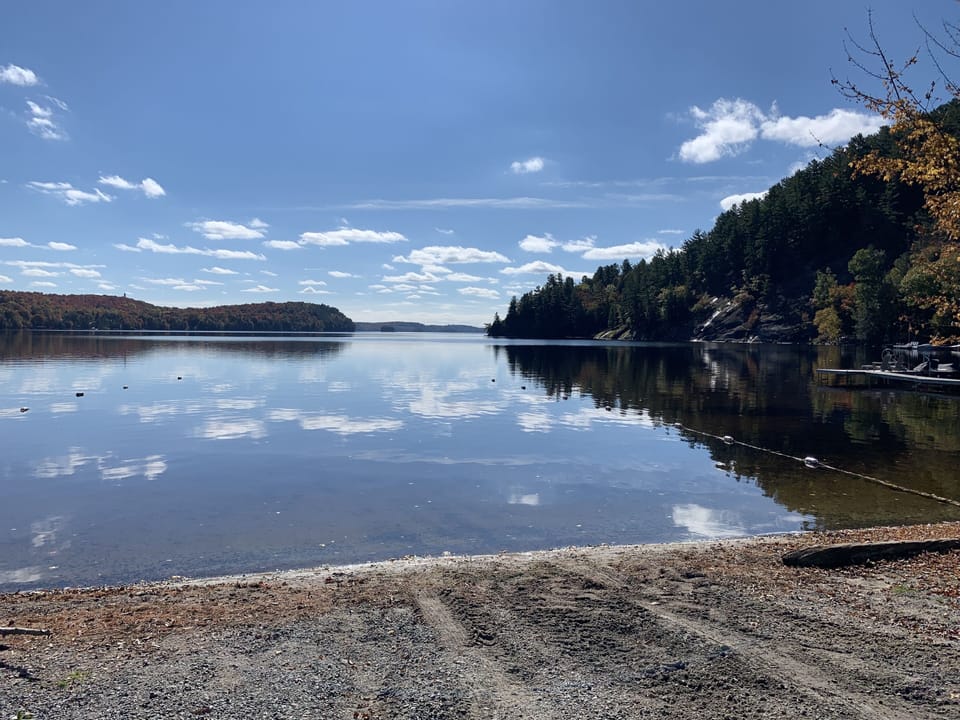 View of the lake from the beach