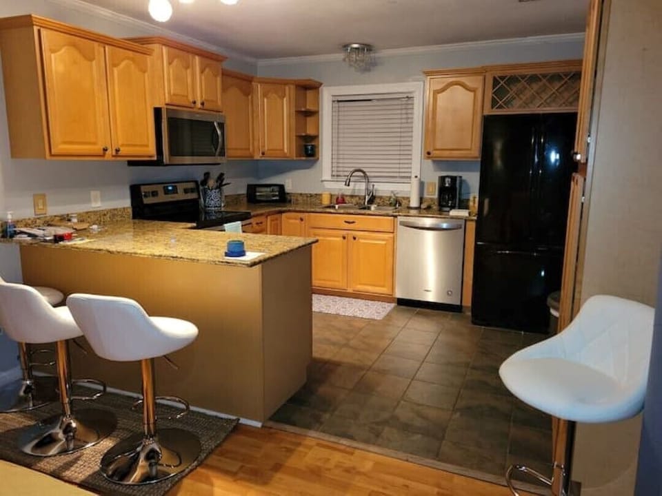 Our kitchen is fully equipped to make all meals including coffee pot and coffee