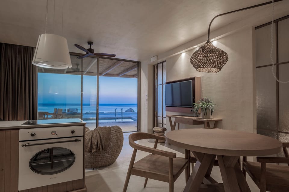 Dining area of Beach villa,Heated pool,Incredible view,Agios Pavlos,Crete