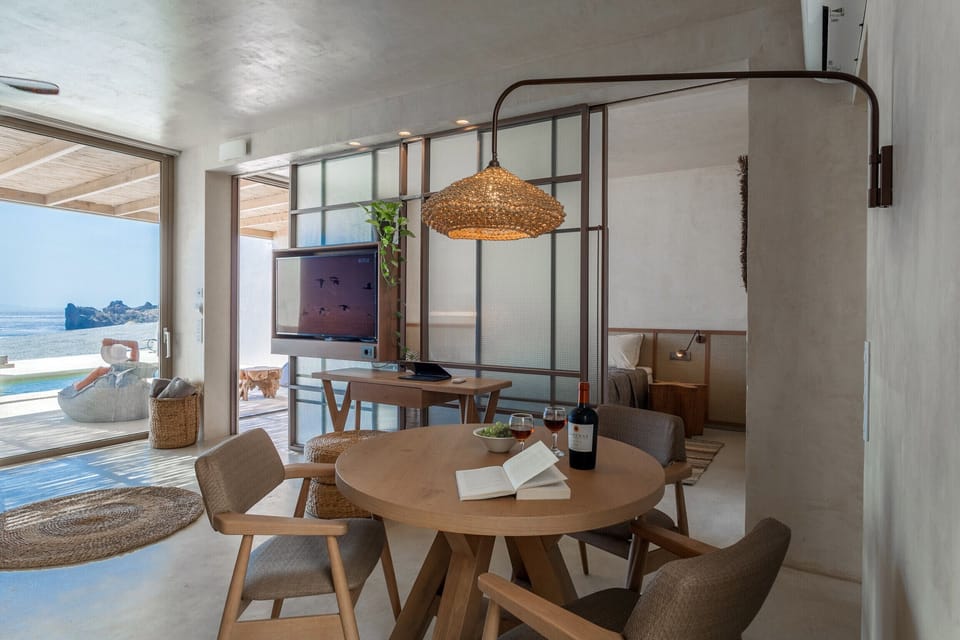 Living area of Beach villa,Heated pool,Incredible view,Agios Pavlos,Crete