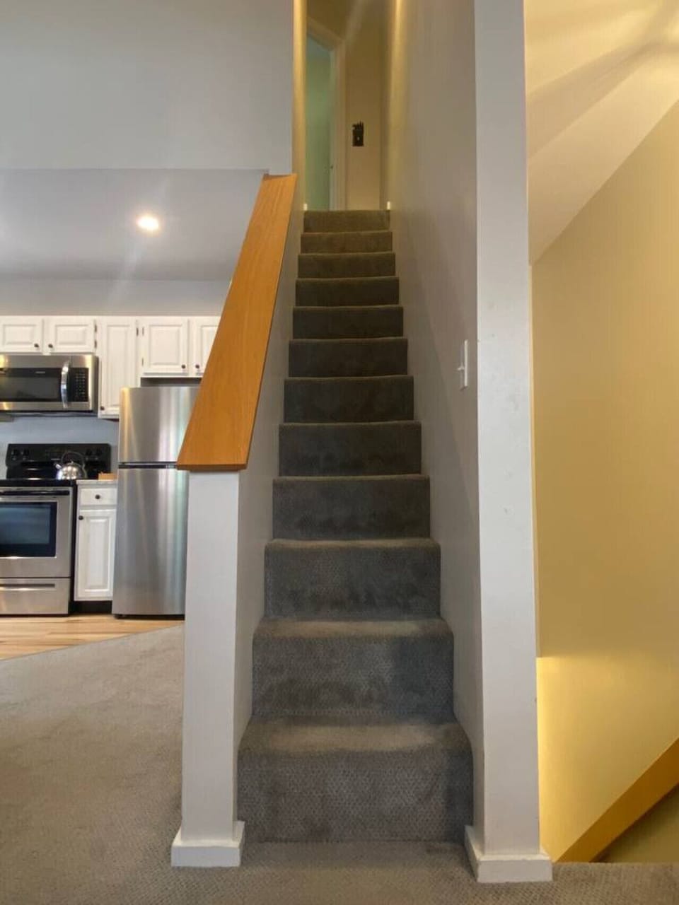 Narrower staircase to second bedroom