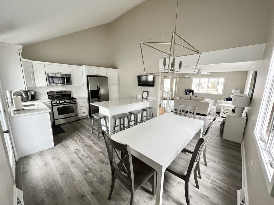 First Floor - open kitchen/dining/living