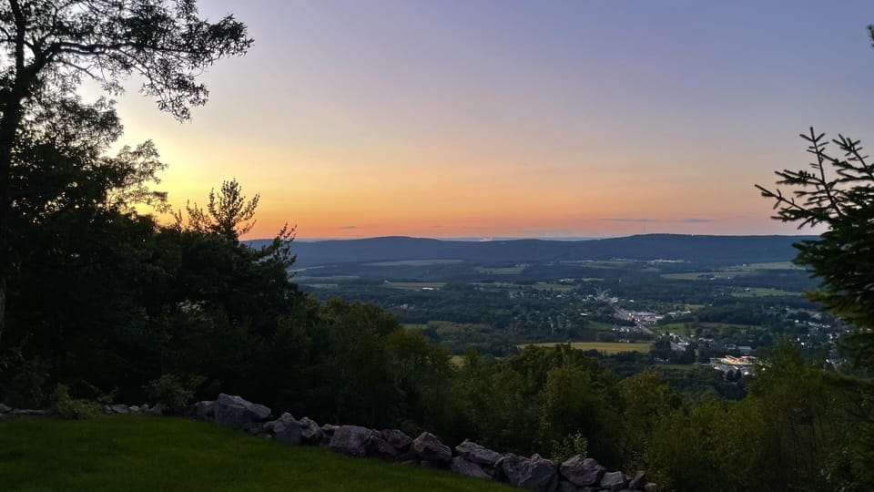 Sunset over the valley. View pictured from the deck