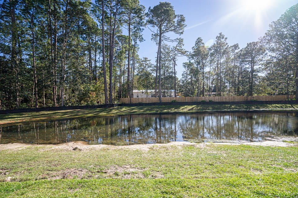 Beautiful backyard pond overlook....