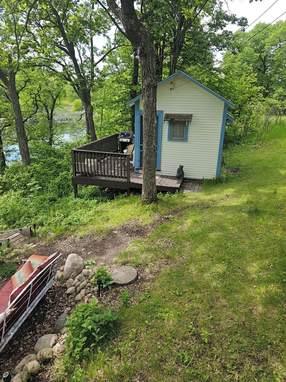 View of bunkhouse from deck