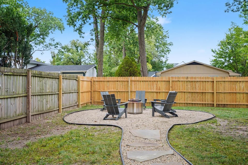 Back yard fire pit area