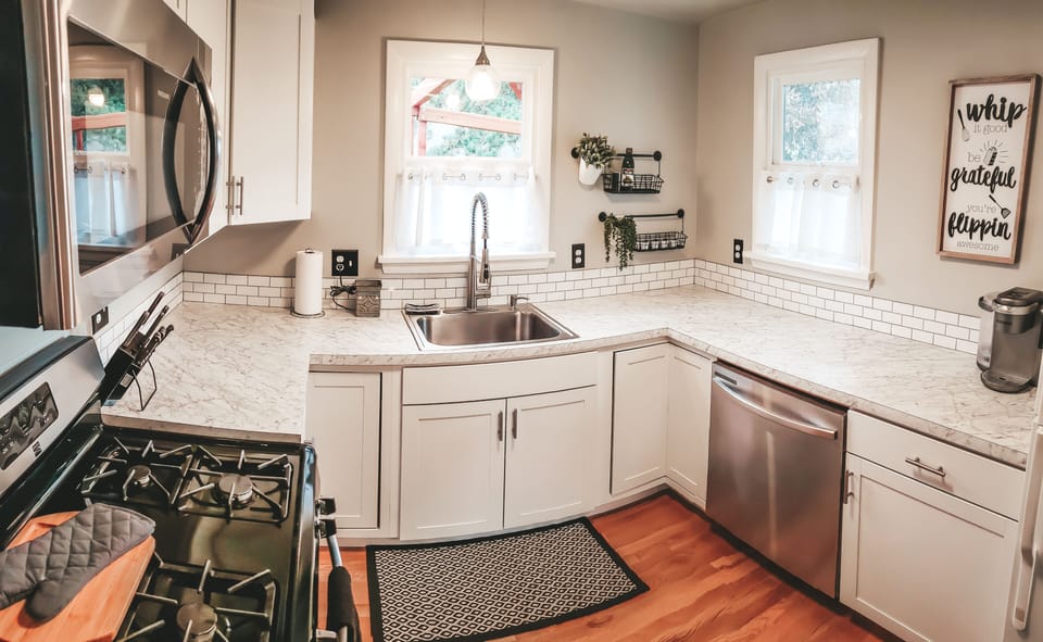 Kitchen is fully stocked with basic amenities