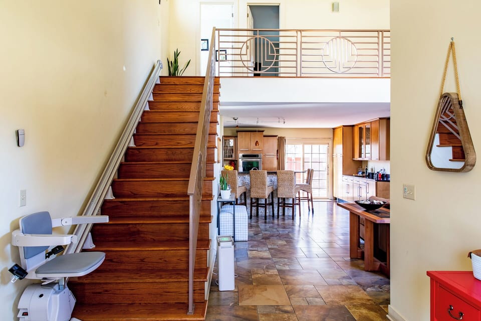 Stairs with a motorized chair